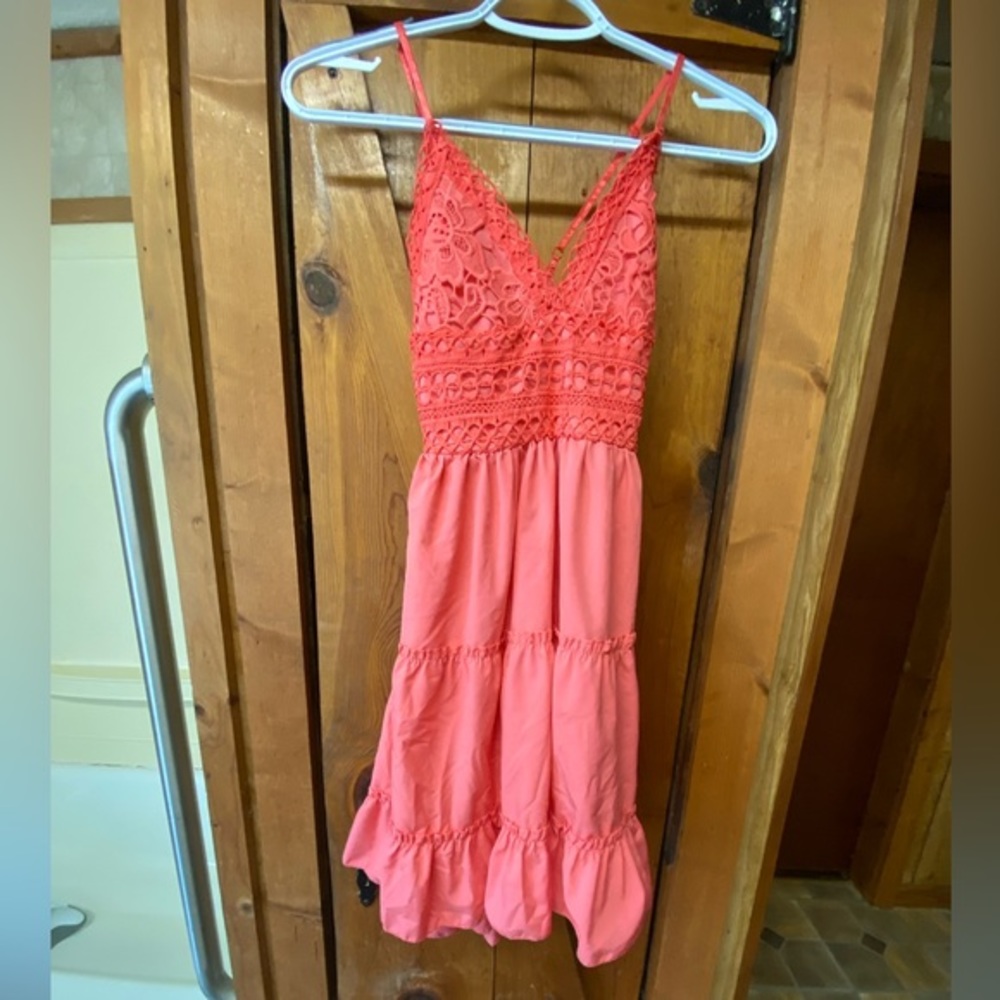 Pink tie  in the back sundress